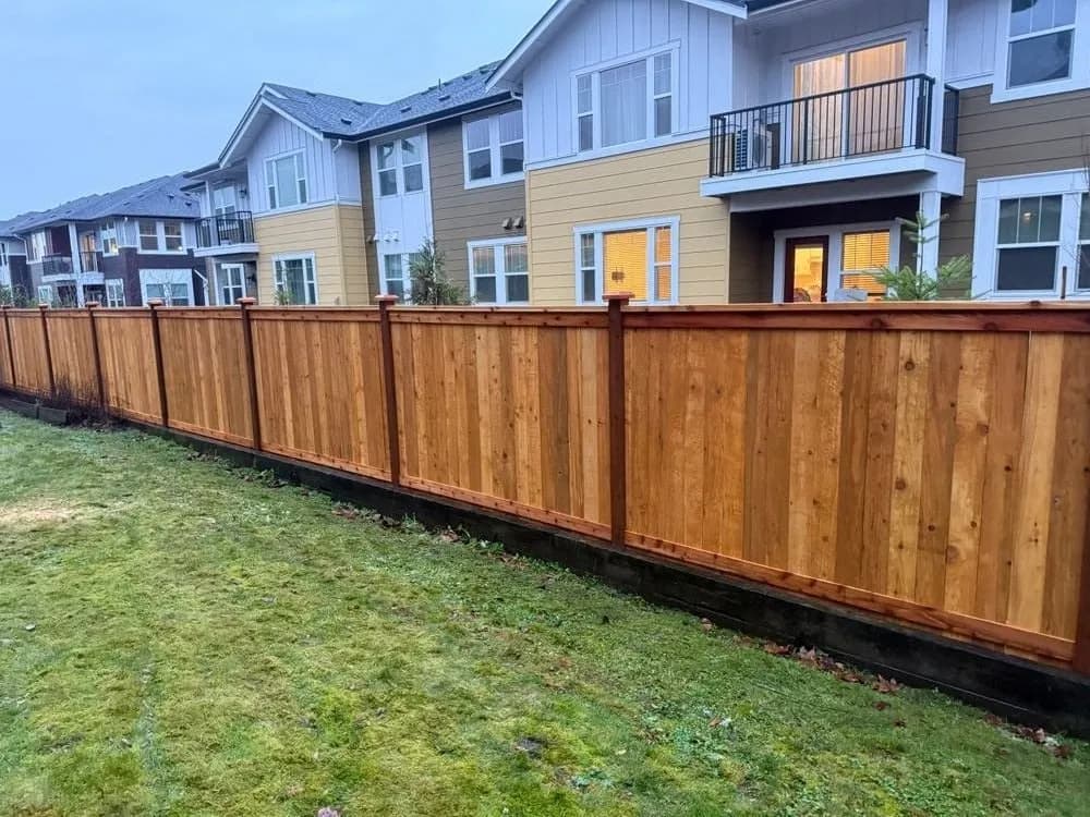 5 foot solid board cedar fence residential