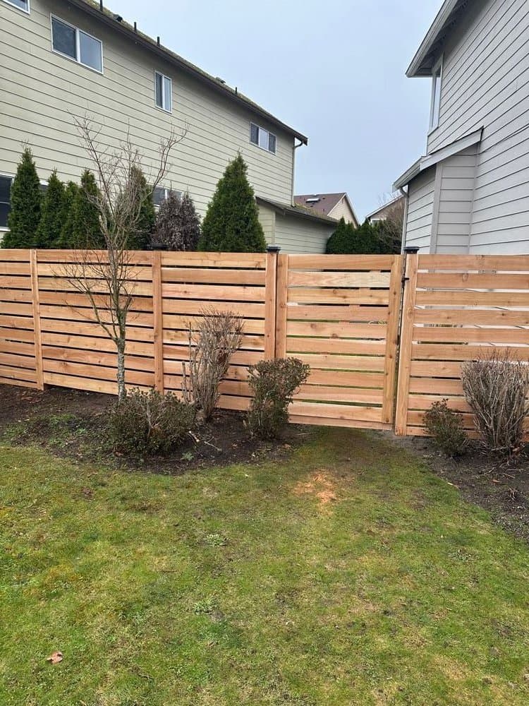 Wood fence installation project 7