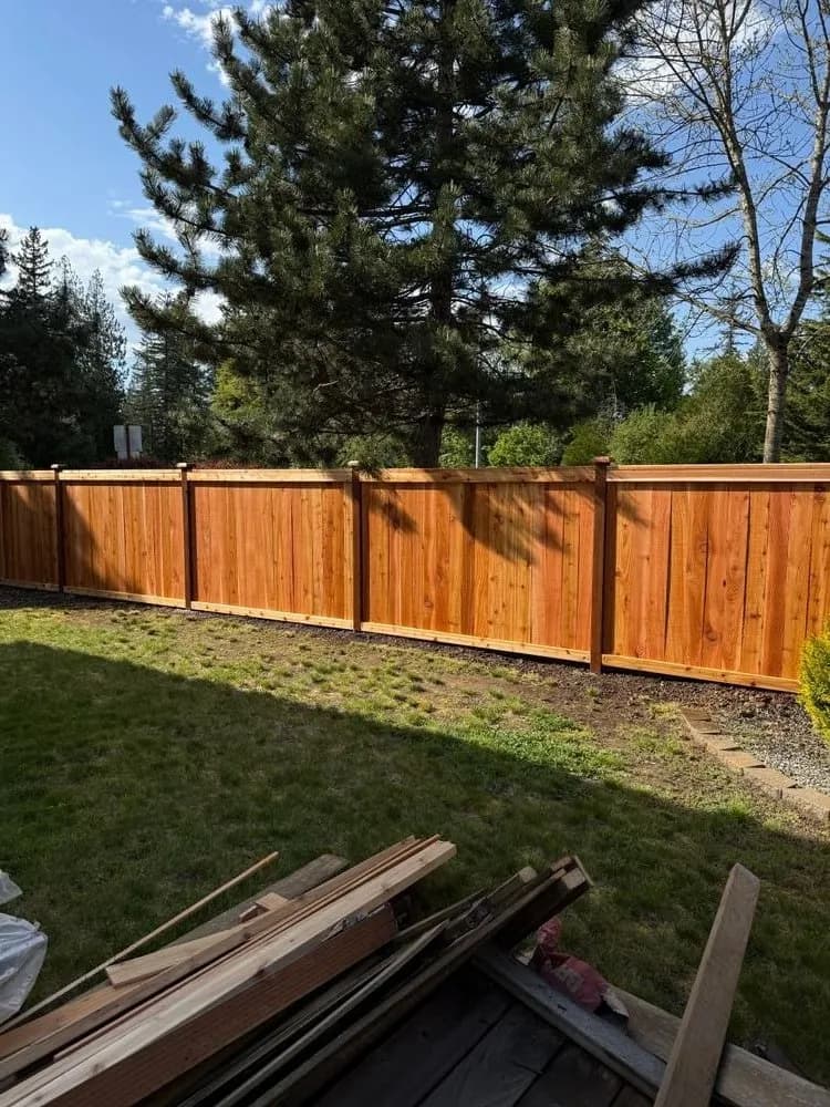 Wood fence project 6 in Pierce County