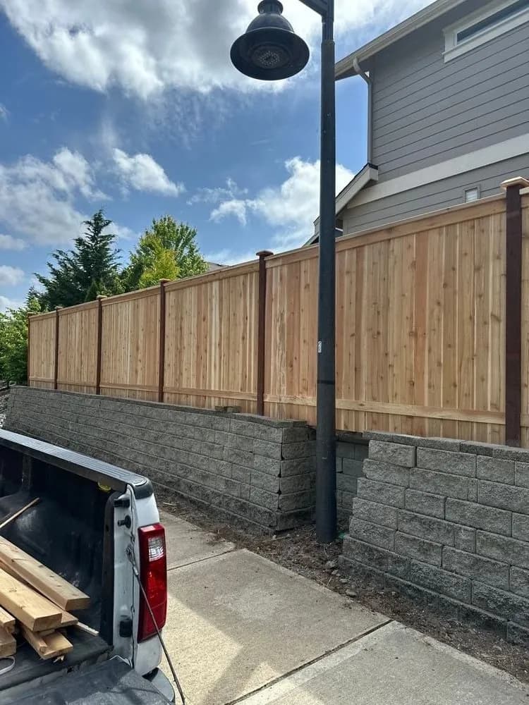 Professional fence installation work