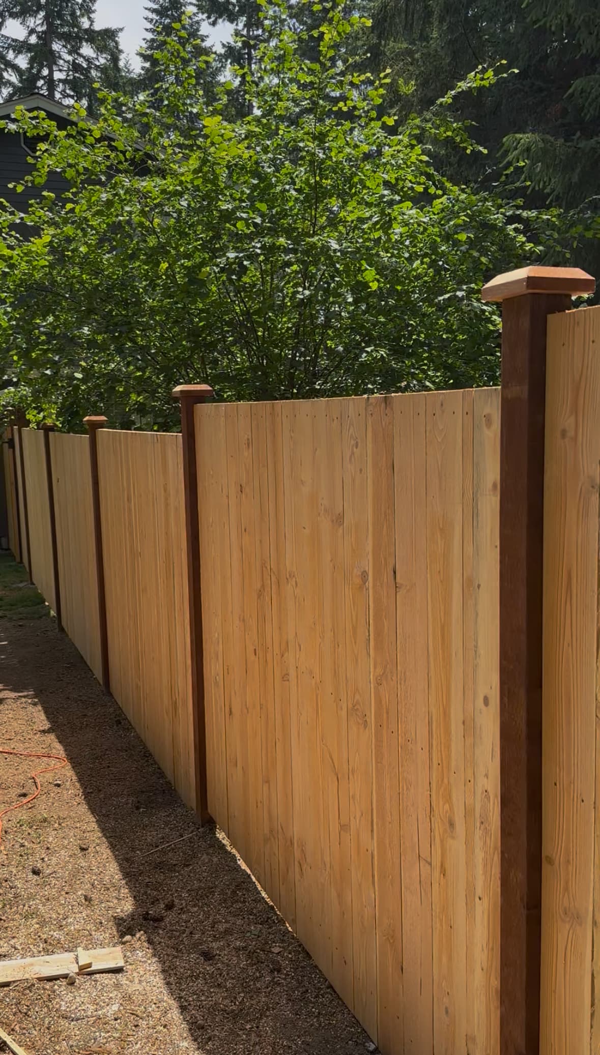 Clean modern solid board fence design