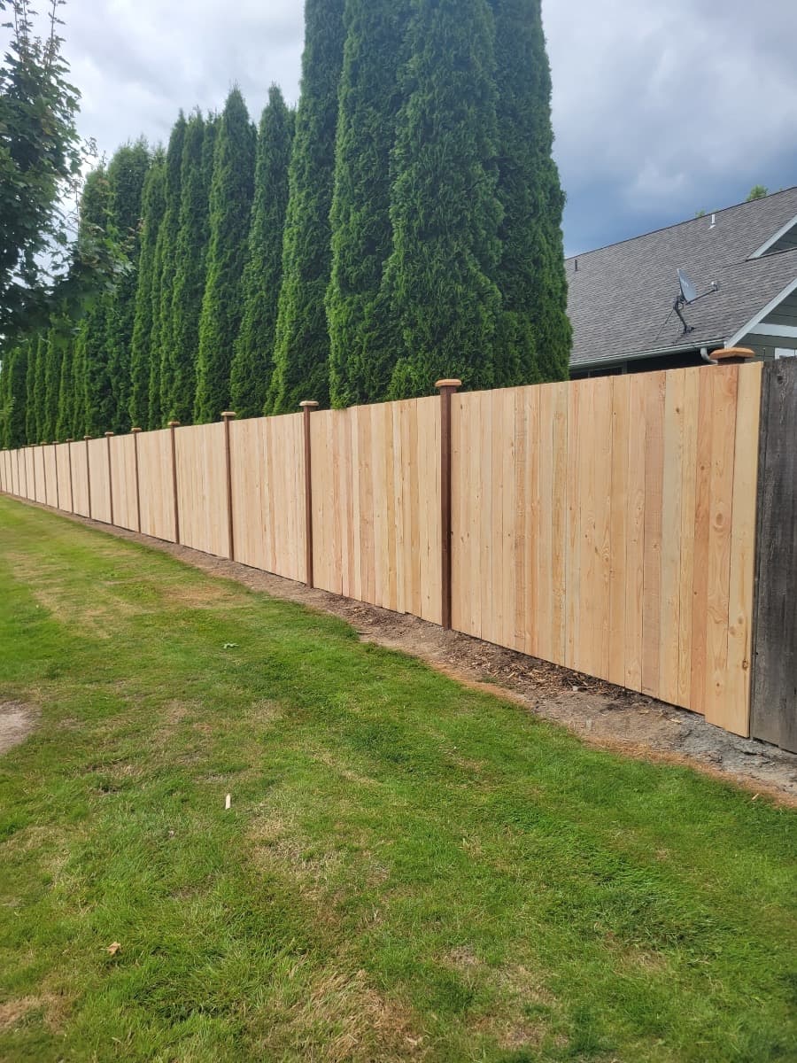 Solid board privacy fence Pierce County