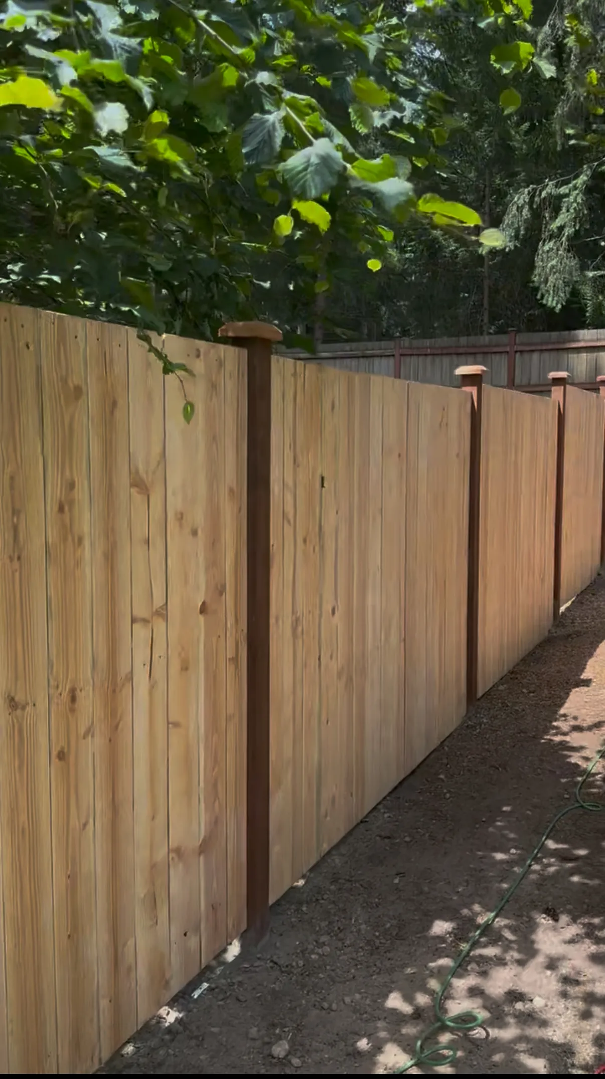 Maximum privacy solid cedar board fence
