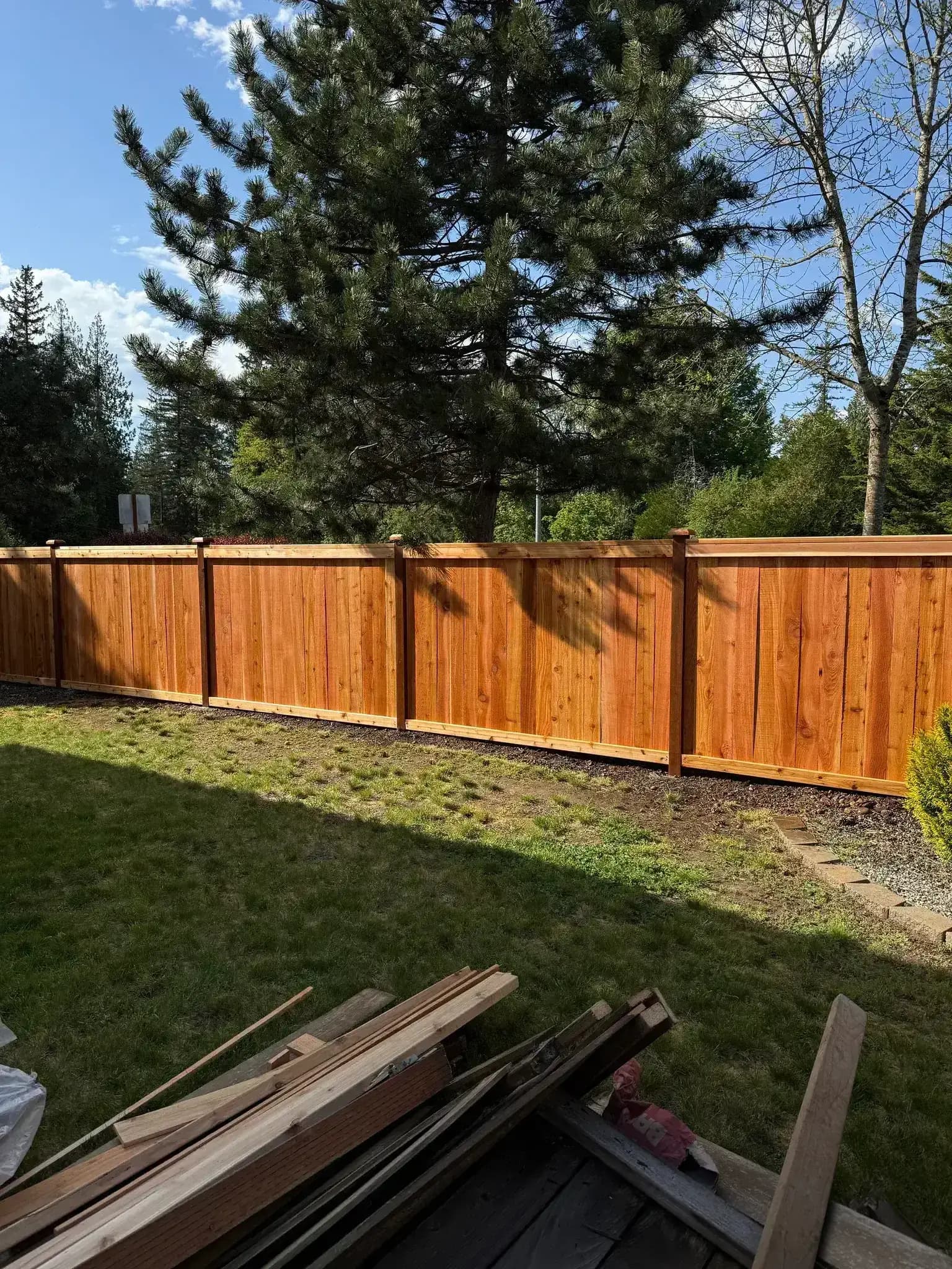 Professional wood fence installation by Cascade Fencing